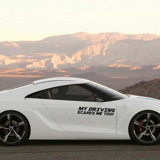 Universal Funny My Driving Scares Me Too Car Window Vinyl Decal Letters Sticker