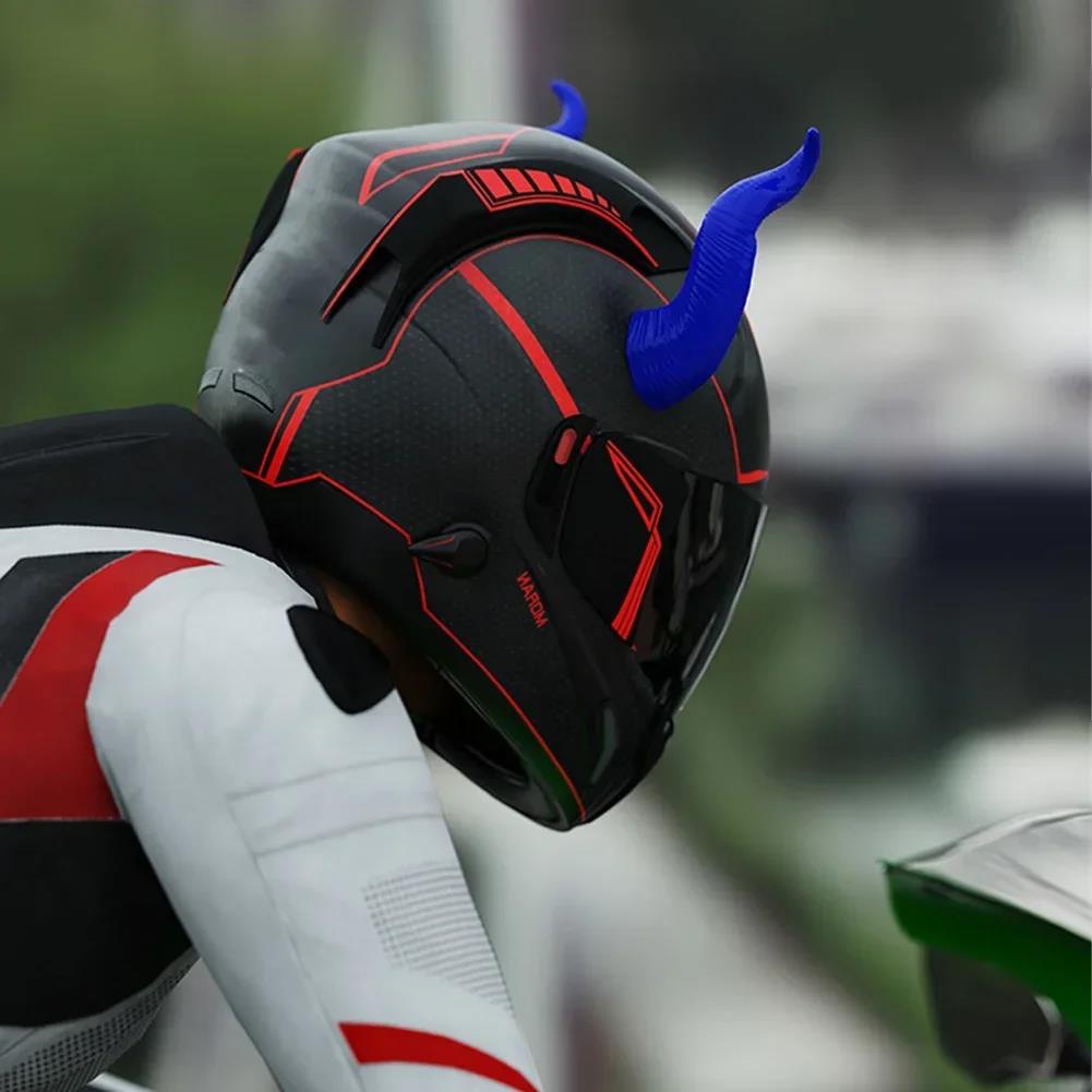 2PCS Motorcycle Helmet Devil's Horns Style Decoration Motorbike Helmet Accessories Stickers Cosplay Styling with Sucker Helmet Communication 7