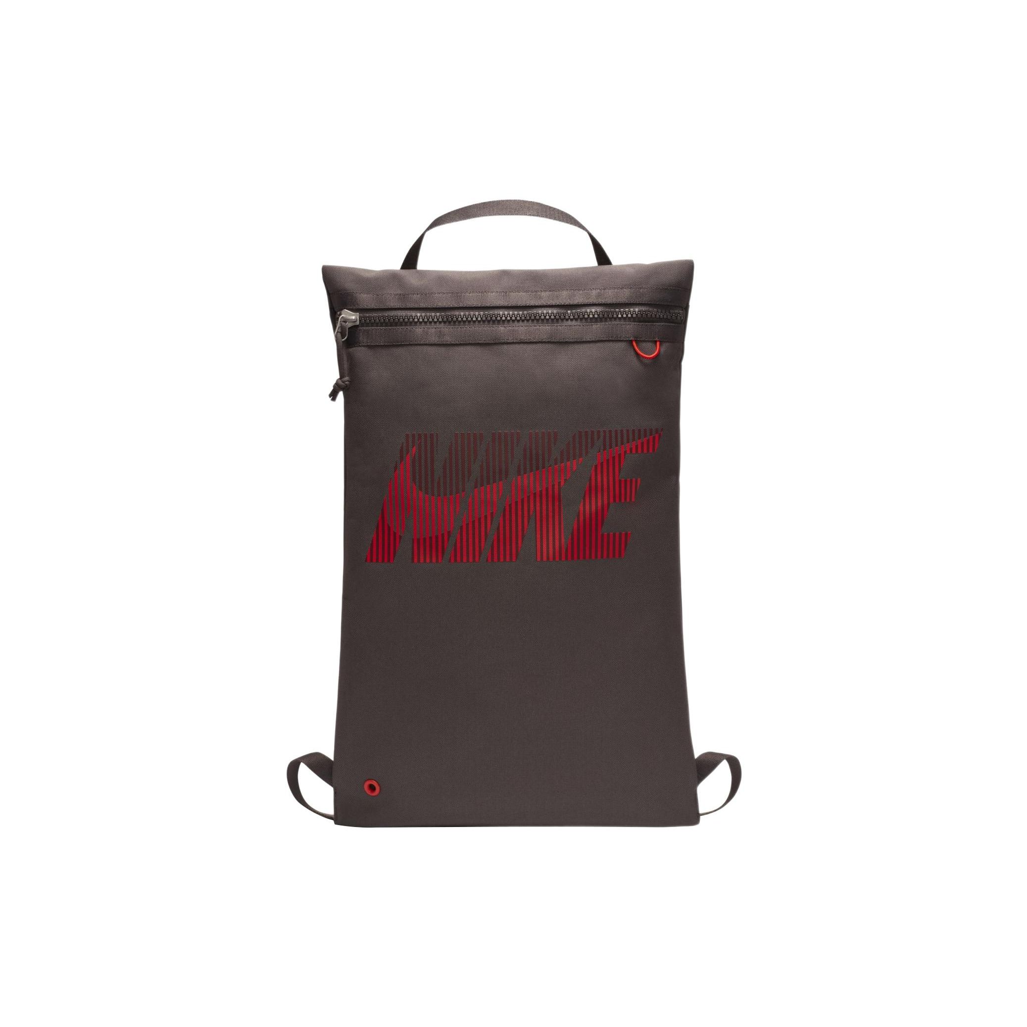 Nike Utility Sports Fitness Large Letter Print Logo Zipper Fabric Backpack Unisex Backpacks Red Brown DA8225-254 Red Brown