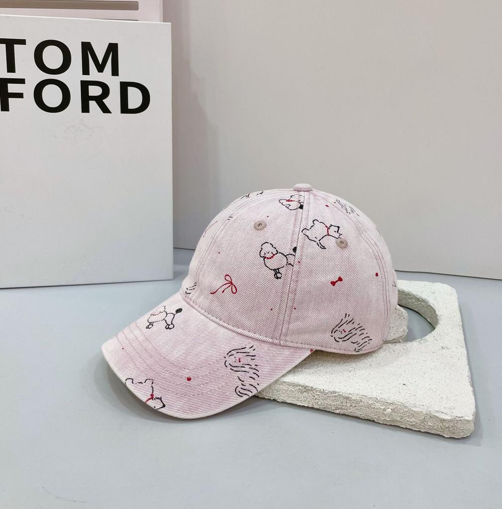 2025 Summer New Japanese Cute Cartoon Puppy Spring and Summer Hat Female Versatile Face Small Sunshade Cap