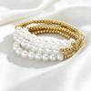 New Bracelet Set Pearl Bracelet European and American Light Luxury Ins Imitation Pearl CCB Beaded Stacked Bracelet