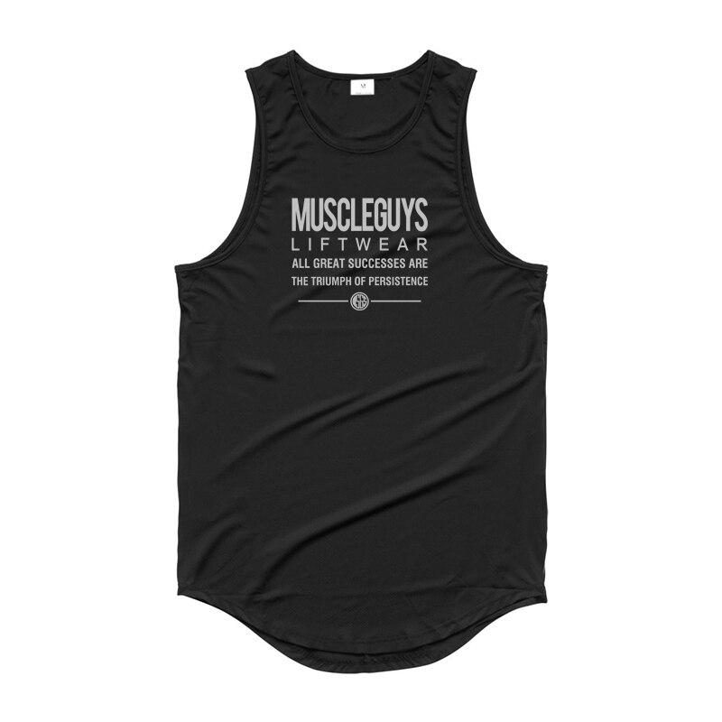 

Muscleguys Молодежная мода Тонкие мужские футболки без рукавов Летняя сетчатая дышащая майка для тренировок Фитнес-жилет с принтом Спортивная одежда для мужчин XXL чёрный