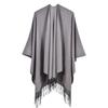 Autumn and Winter Scarf Shawl Double-sided Gradual Change of Color Tassel Jacquard Split Large Shawl Travel Camping Outside Cloak