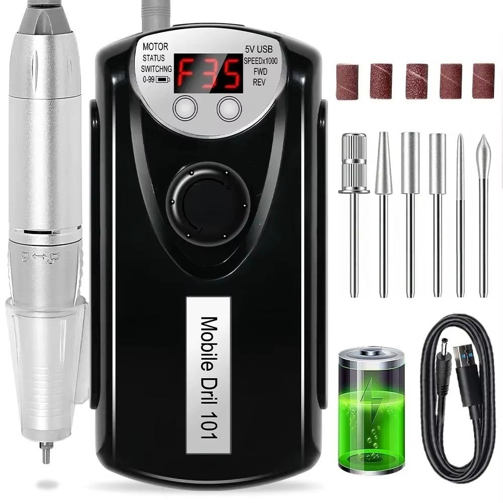 New 35000RPM Nail Drill Machine Rechargeable Manicure Professional Electric Nail Drills Low Noise Motor Polishe Sander for Nails