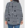Large Size Women's Long-sleeved Shirt, Geometric Loose Print Shirt