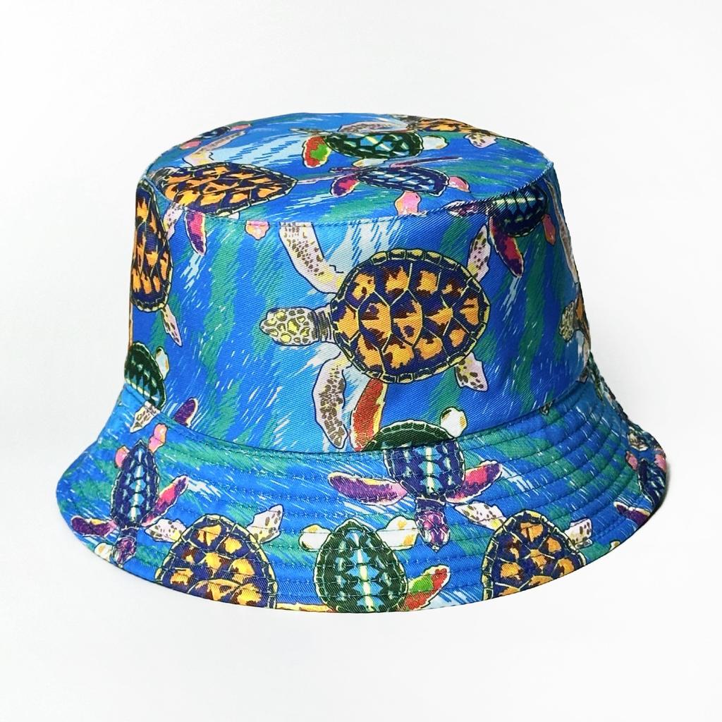 Retro Fashionable Pattern Printed Fisherman Hat Women Outdoor Travel Sun Hat Double Sided Basin Hat