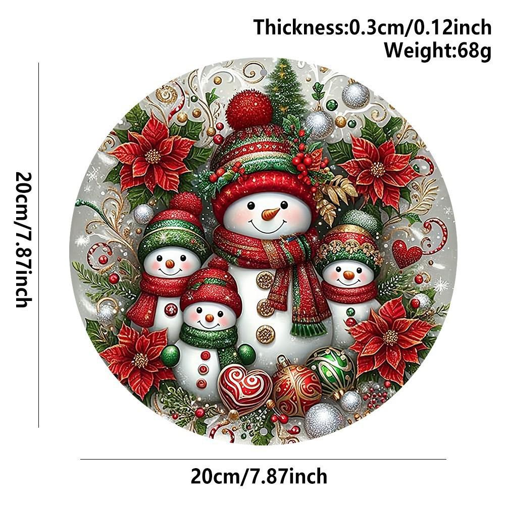 2026 Christmas Acrylic Hanging Sign Wall Decoration Round Door Ornament