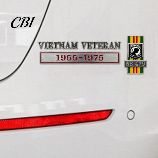Metal Car Emblem for Veterans Veteran Emblem, Gulf War Service Badge Truck SUV, Military Rustproof Auto Decal Bumper Tailgate, 1990-1991 Heavy
