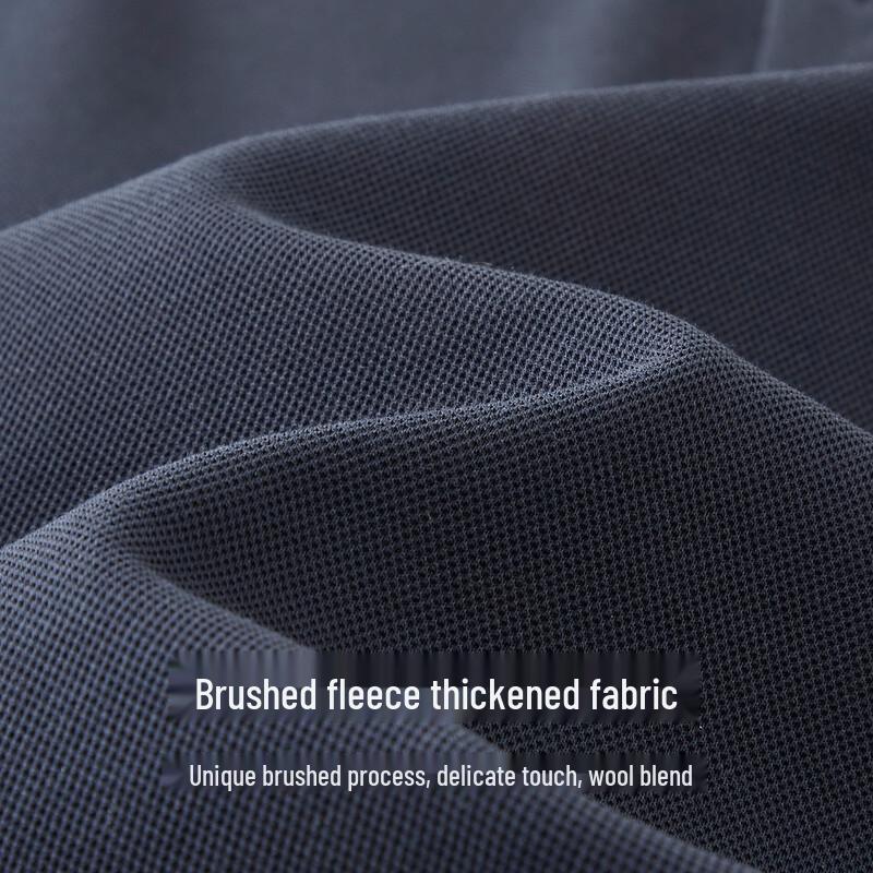 Men's Wool Blend Long Sleeve Polo Shirt