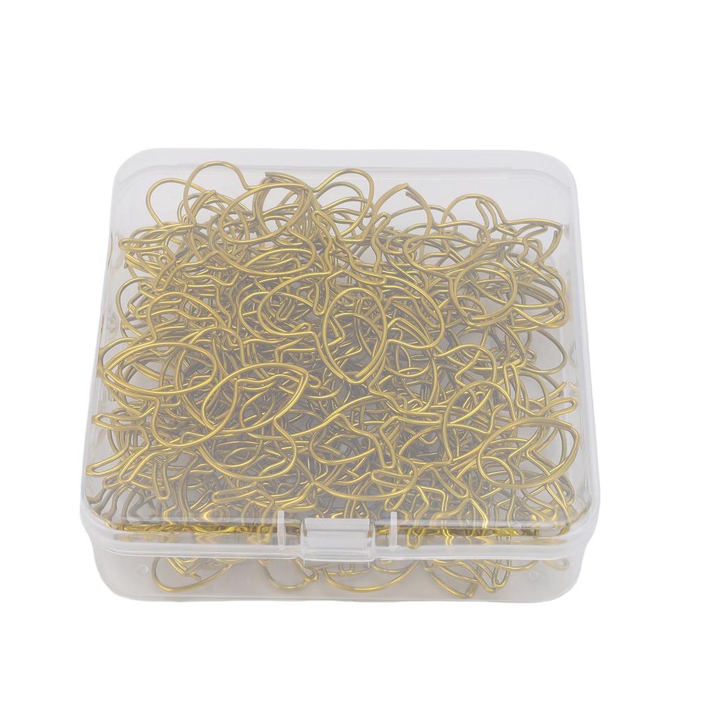 80Pcs Cartoon Bee Paper Clips Cute Shaped Fun Bookmarks with Transparent Box School Supplies Gold