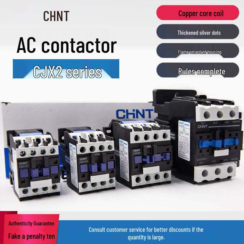 Chint CJX2 AC Contactor Series - 0910/1210/1810/2510/3210 (Voltage: 220V/380V/36V/24V)