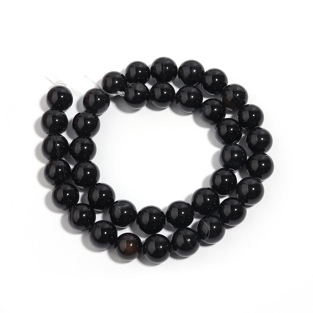 4/6/8/10/12mm Natural Black Agate Stone Beads Round Loose Spacer Beads For Jewelry Making DIY Bracelets Necklace Accessories