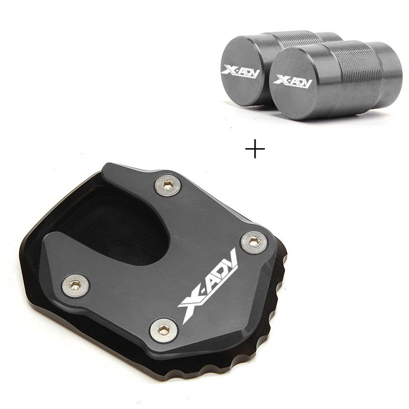 For HONDA X-ADV XADV 750  2022 Motorcycle Aluminum Kickstand Foot Side Stand Enlarger Support Plate and Tire Value Cap