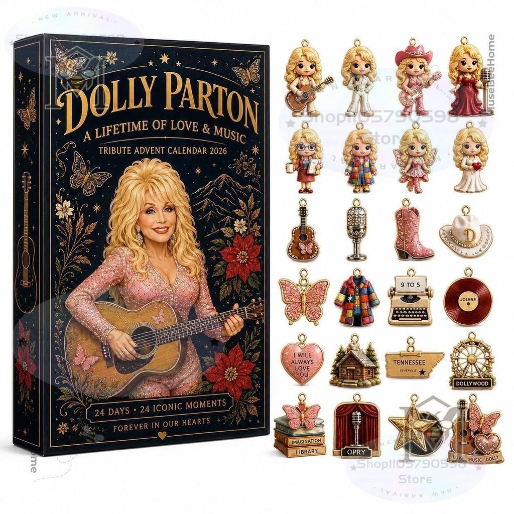Dolly Advent Calendar 2026 Memorial 24 Days Christmas Countdown Calendar,Country Music Legend Dolly Memorial Advent Calendar