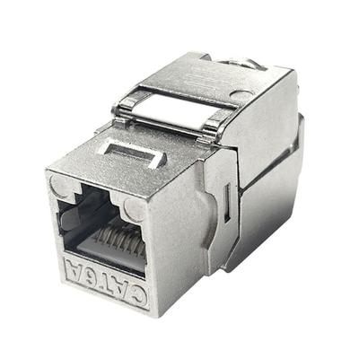 STP Masked RJ45 Keystones Coupler Cat6A Zincs Metal High Speed Data Module
