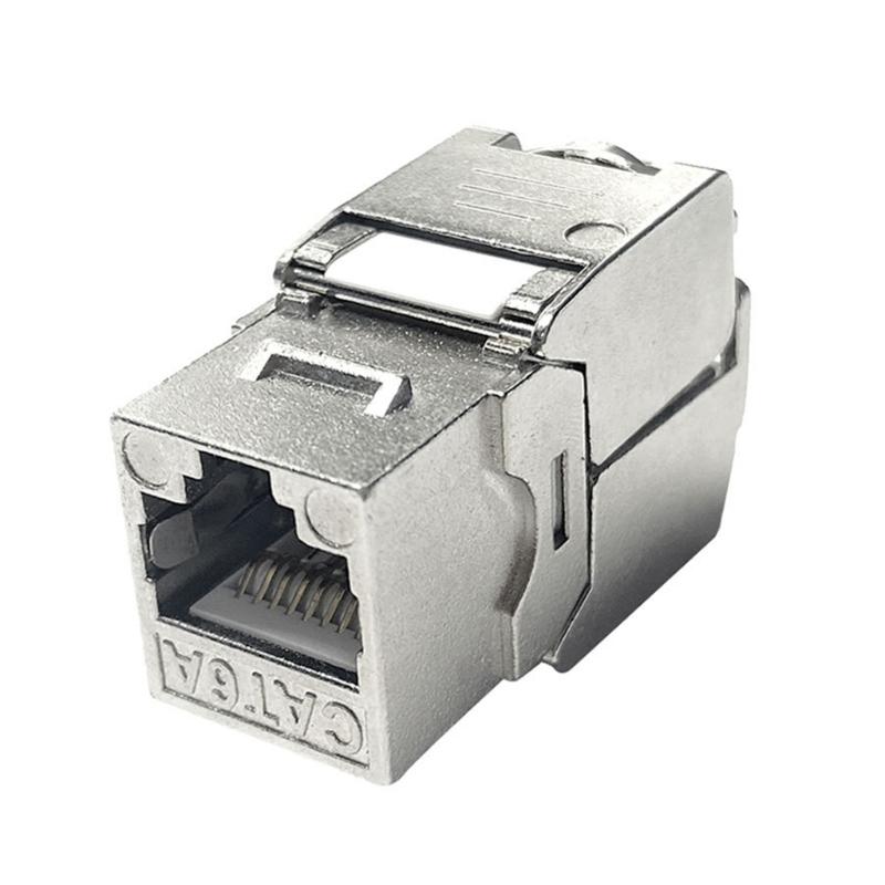 

STP Masked RJ45 Keystones Coupler Cat6A Zincs Metal High Speed Data Module 1