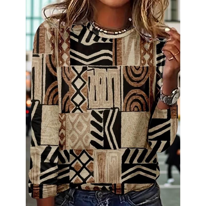 Color Block Striped Crew Neck Long Sleeve T-Shirt Slim Fit Casual Top Daily Wear