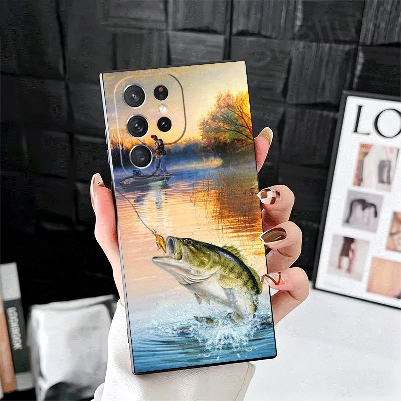 Hunting Fishing Man Soft Phone Case for Samsung Galaxy S26 S25 Edge S24 Ultra S23 Plus S22 S21 FE S20 Black Cover Back Shell