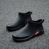 Rain Boots for Men Winter Warm Cotton Rain Boots Low Top Rubber Boots Waterproof Fishing Rubber Galoshes Mens Ankle Rain Booties