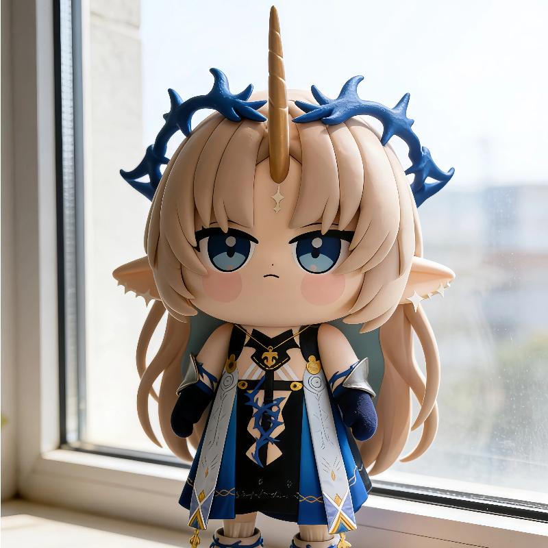 New 13cm Kati Xixia Cute Elf Girl Anime Gk Figure Full Painted Desktop Decor Pc Case Ornament Trendy Gift For Anime Fans