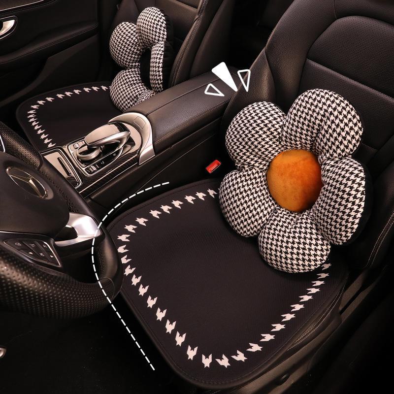 Geely Car Seat Cushion: Plush Winter Houndstooth Border for Xingrui, Xingyue L, Binyue, Binrui