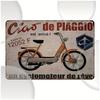 Vintage Piaggio Ciao Motorcycle Metal Sign   Frameless Iron Wall Art Retro Scooter Design with French Text No Battery Needed