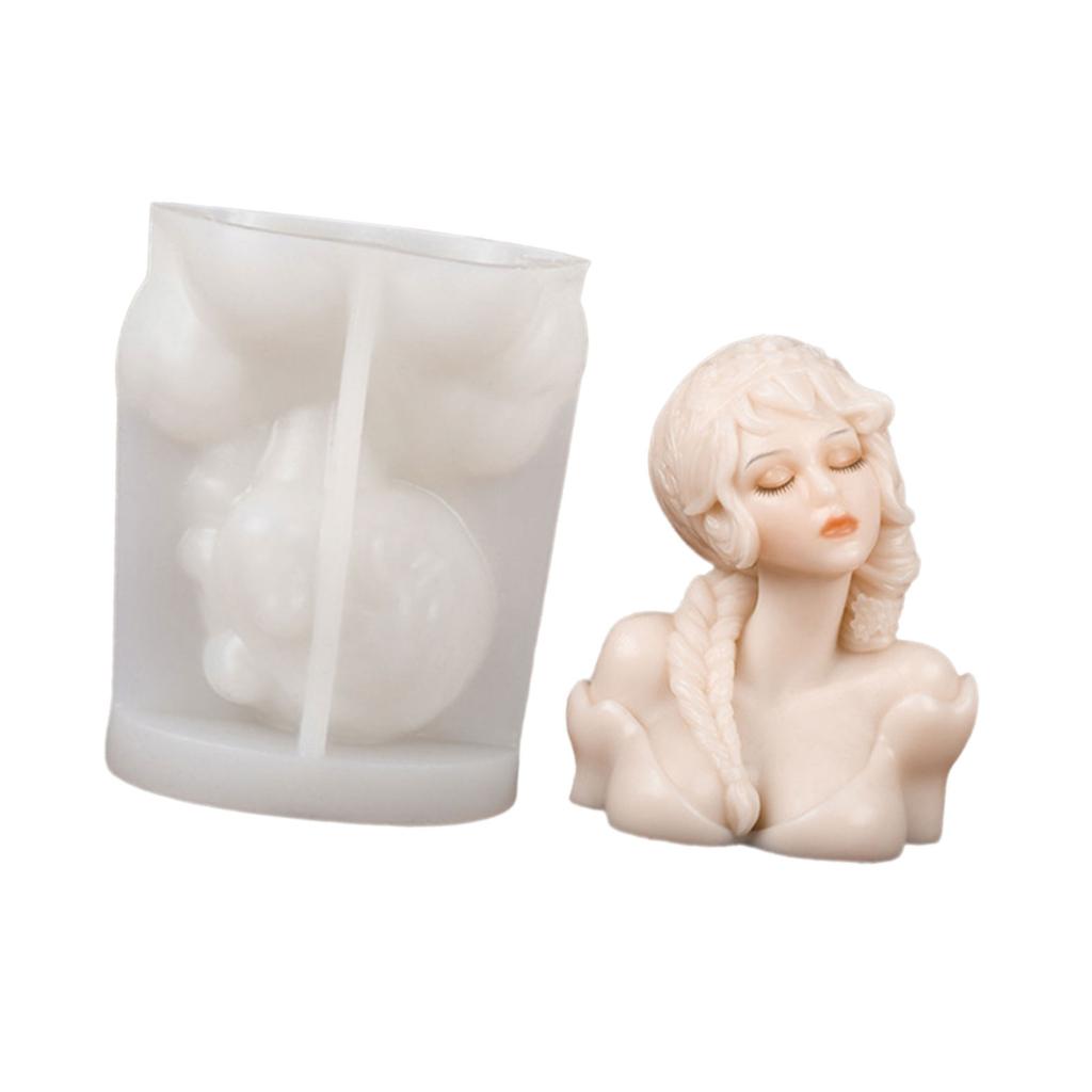 Moldes de Silicona Retrato de Niña Moldes para Velas Adornos Hechos a Mano Moldes de Resina Epoxi Moldes de Yeso para Hacer Velas
