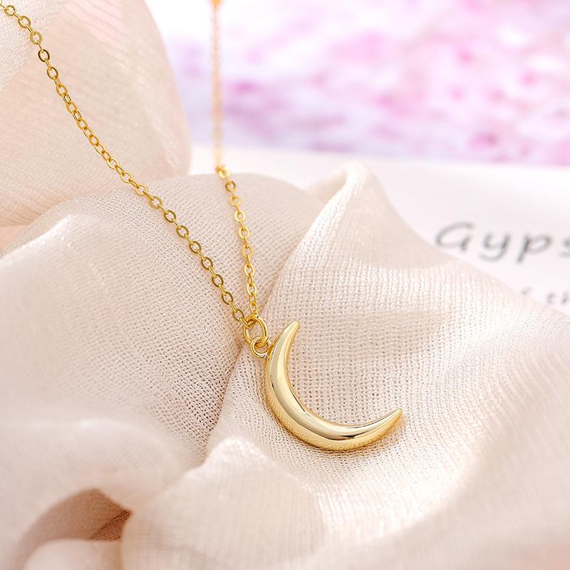 

Милые простые подвески в виде луны для женщин, ожерелья-чокеры из богемского золота, металлические украшения, бижутерия, ожерелья золотой
