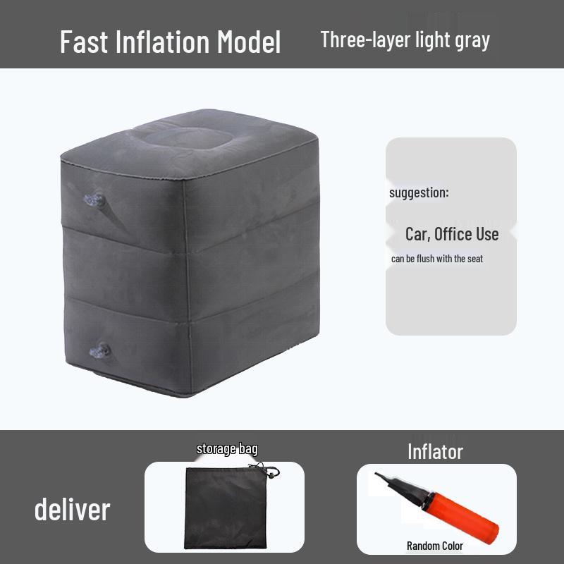 Inflatable Footrest Pillow for Long-Distance Travel - Ideal for Trains, Planes, and Cars.