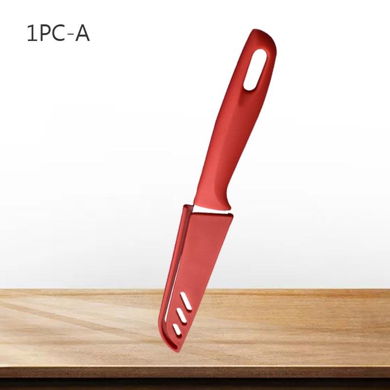 Stainless Steel Kitchen Boning Knife Plastic Handle Meat Cleaver Butcher Kitchen Knives Fruit Meat Steak Knife with Knife Cover