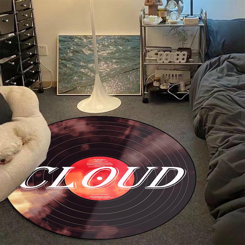 Modern CD Record Round Carpet Comfort Soft Bedroom Decoration Rug Customizable Living Room Sofa Area Rug Washable Chair Mat