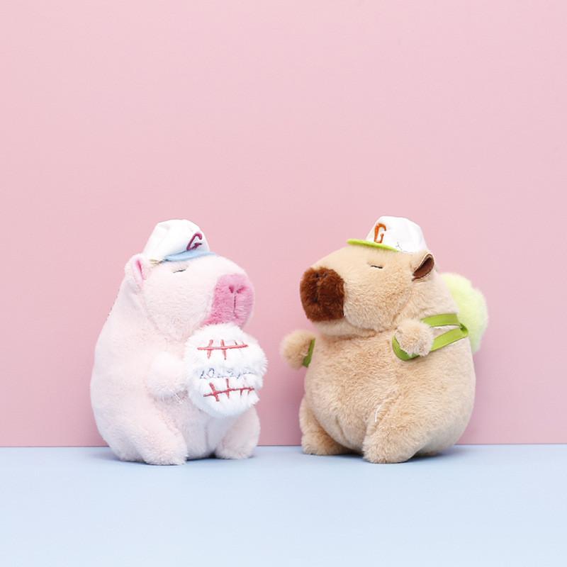 Plush Toy Capybara Keychain Cartoon Stuffed Doll Decoration Pendant Gift Cute