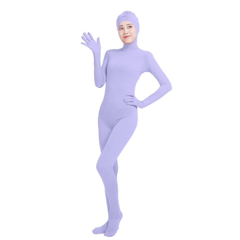 Mono de lycra de cuerpo entero con cara abierta para cosplay de actuación en escenario de anime