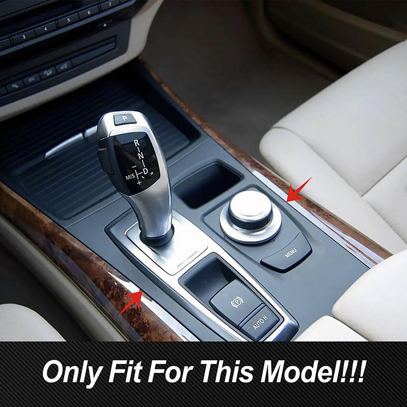 Stainless Steel Center Console Gear Shift Frame Decoration Cover Trim For BMW X5 E70 X6 E71 2008-2014 LHD Car Styling Interior