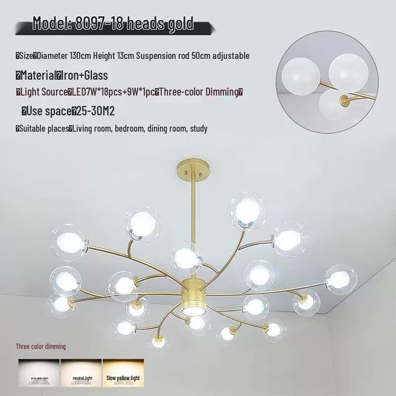 2025 Nordic Minimalist Chandelier: Modern Molecule Design for Living Room, Bedroom & Restaurant