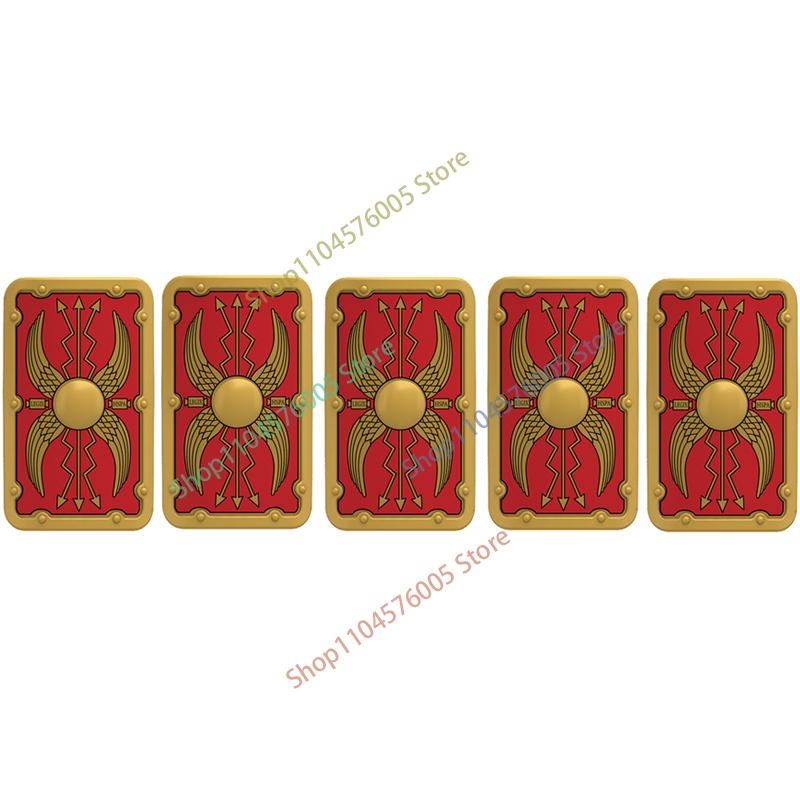 Średniowieczny Rzym Tarcza Budowlane Klocki Wojskowe Żołnierz Rzymski Wojownik Rycerz Postać Łucznik Fartuch Płaszcz Akcesoria Ceglany Zabawka Prezent