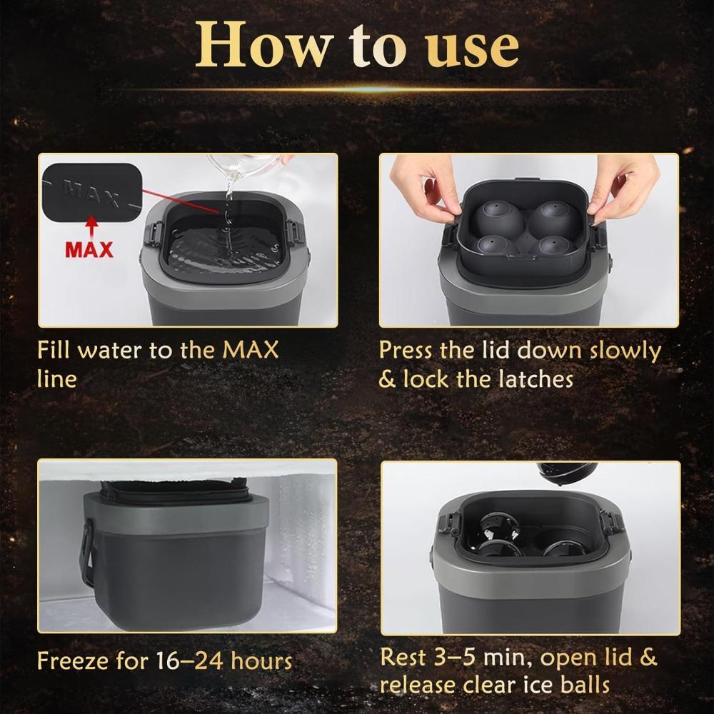 Non-stick Crystal Clear Ice Ball Maker 6CM Ice Cube Mold Bar Clear Ice Sphere Mold  Easy To Demold