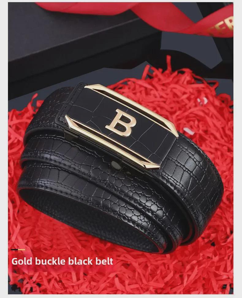 Herrengürtel mit Schnalle aus Legierung mit Krokodilmuster – langlebig, lässig, vielseitig.