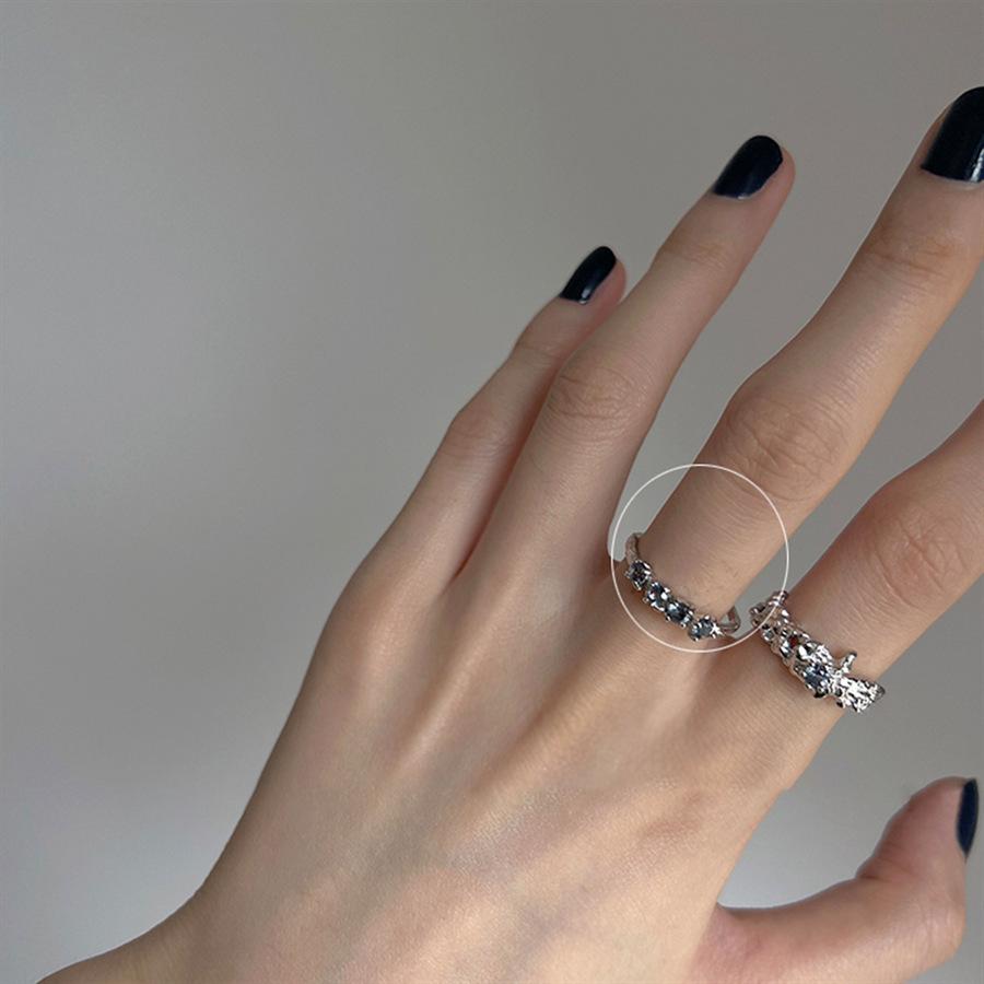 Over 120 Styles Korean style zircon diamond ring women's 925 sterling silver spring and summer niche light luxury high-end index finger ring open ring