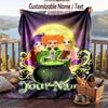 Custom Text Flannel Throw Blanket, Lightweight Cozy Bed Sofa BlanketHocus Pocus Sanderson Sisters