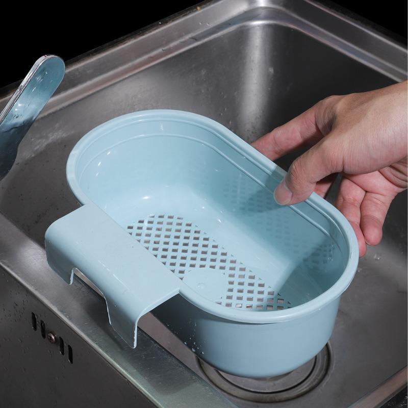 Universal Kitchen Sink Drain Basket for Dry/Wet Food, Fruits & Veggies - Plastic Filter & Separator.