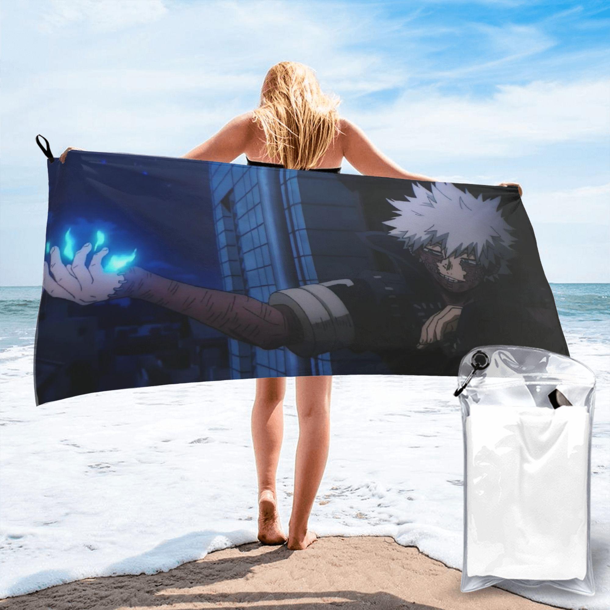 

My Hero Academia Dabi Anime Manga MHA Blueflame Beach Towel Soft Microfiber Quick Dry Absorbent Quick Towels For Swimming W30*H60(CM)