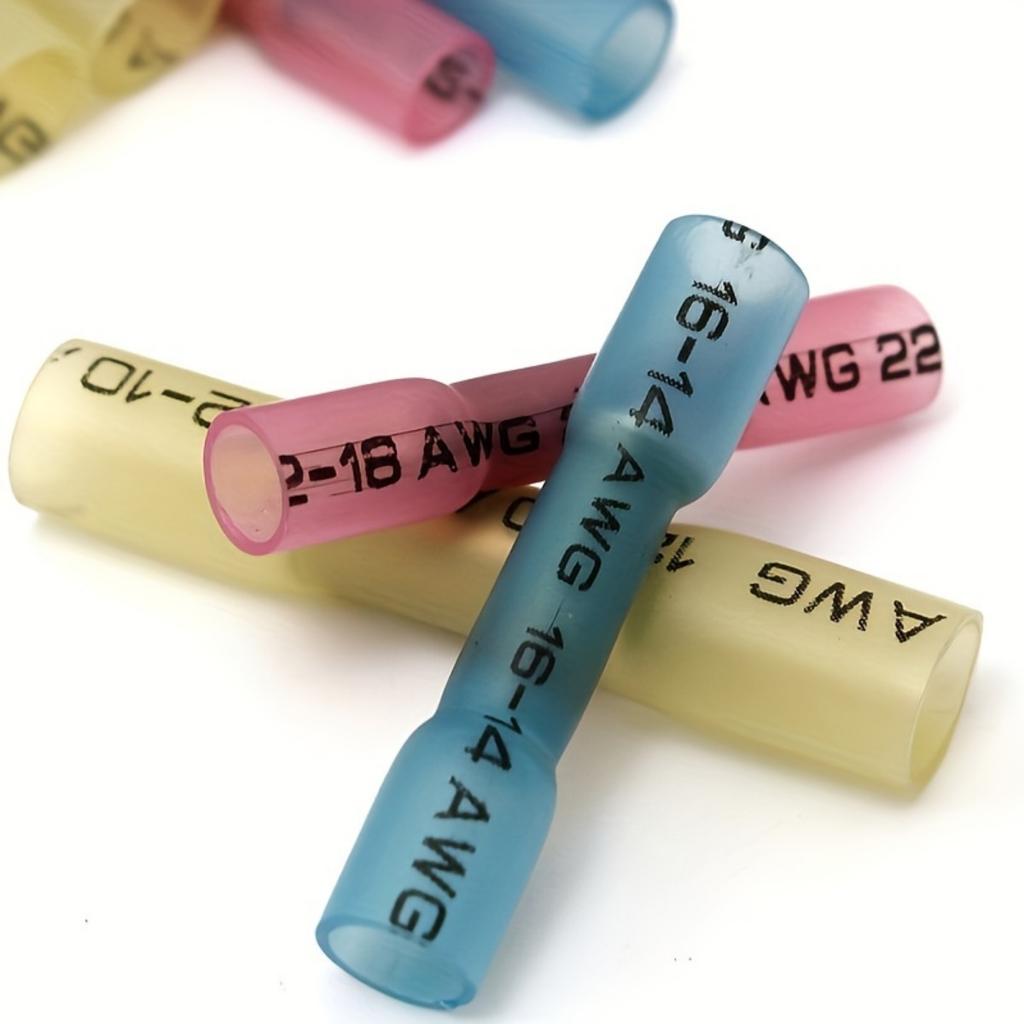 690pcs Heat Shrink Butt Wire Connectors Waterproof Insulated Automobile Wire Cable Crimp Terminals