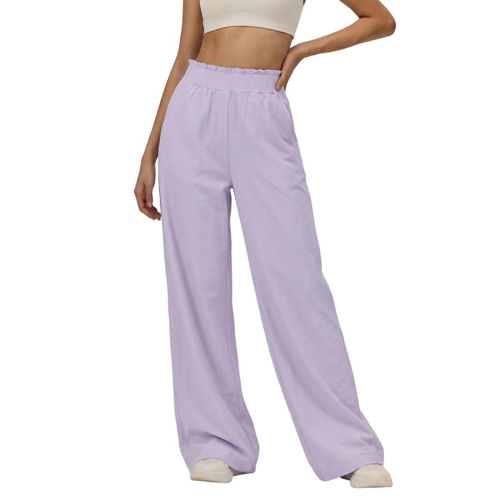 Pilates Loose Sports Trousers Women's Drape Light and Breathable Casual Trousers High-end Comfortable Training Straight Wide-leg Trousers