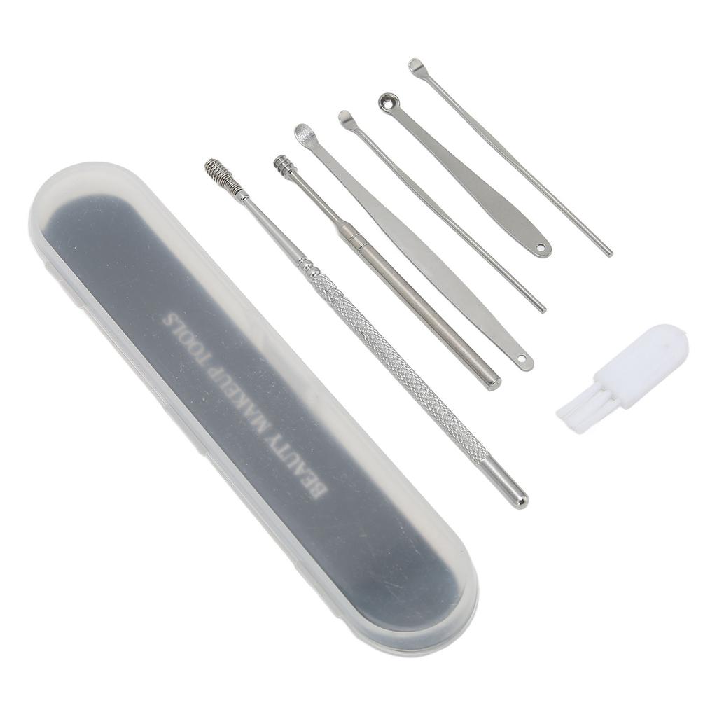 7pcs Stainless Steel Ear Cleaner Set Earpick Ear Wax Remover Spiral Earpick Ear Cleaning Tools