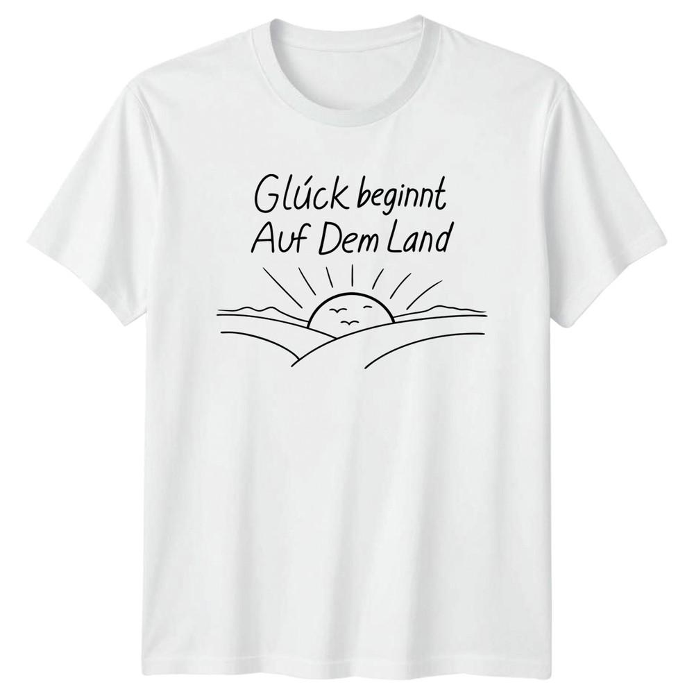 Glck Beginnt Auf Dem Land TShirt Nature Countryside Birthday Gift For Him S