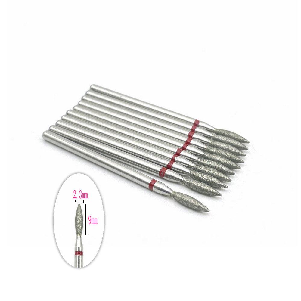 10pcs 2.35mm Shank Diamond Grinding Bur Drill Rotary Drill Dental Grinding Dental Polishing Burs Nail Drill Bits