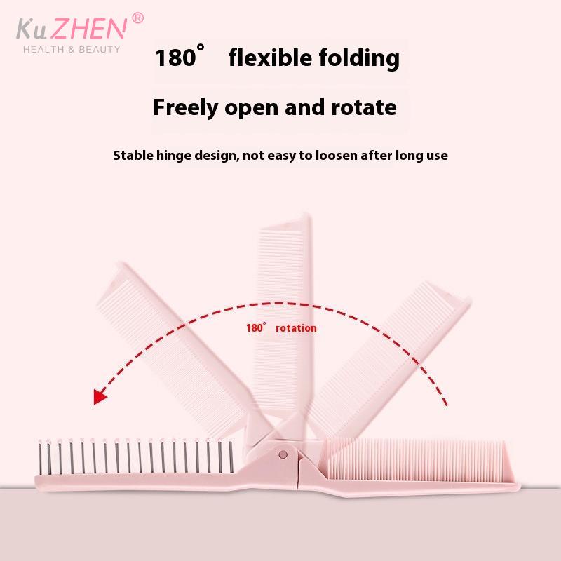 1PC Dual Function Foldable Travel Comb Anti-Static Curly Hair Tool Soft Teeth Detangling Portable For Girl Hair Styling Supplies