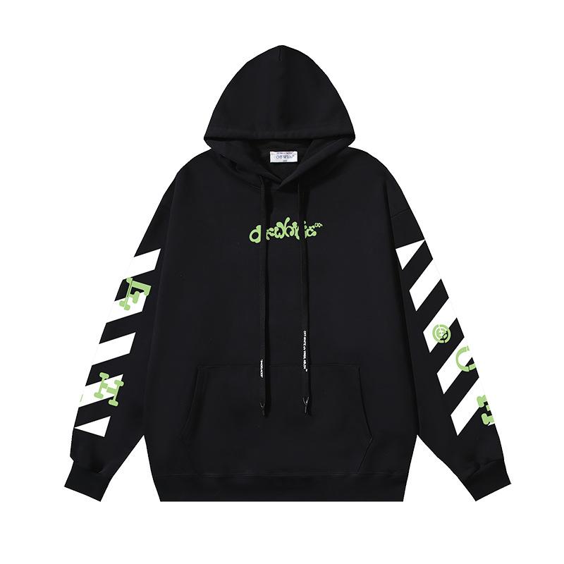 1113 Off-White Herbst und Winter Neu OW Fluoreszierender Buchstabenpfeil Pullover Herren und Damen Kapuzenpullover Sweatshirt