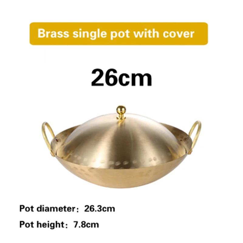 Pure Copper Dry Pot Cooking Hot Pots Thickened Creative High-grade Pot  Golden Alcohol Stove Panela Cooking Pot Pots and Pans